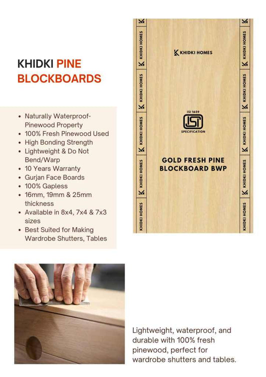 Blockboard for Bedroom Wardrobe Shutters in Bangalore