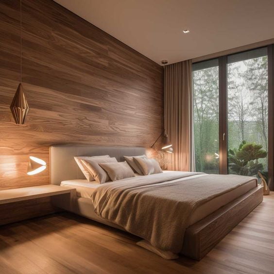 wooden bedroom design ideas 2024