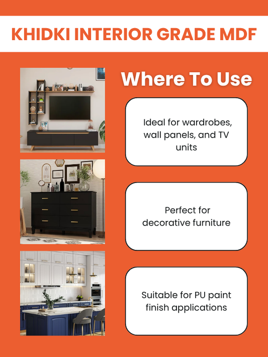 Khidki MDF Interior Grade (Brown Color) - 8ft x 4ft