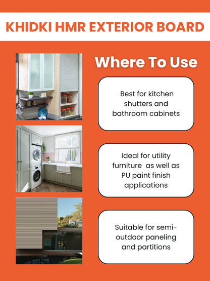 Khidki MDF Exterior Grade (Red Color) - 8ft x 4ft