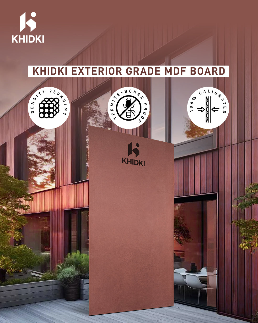 Khidki MDF Exterior Grade (Red Color) - 8ft x 4ft – Khidki Homes