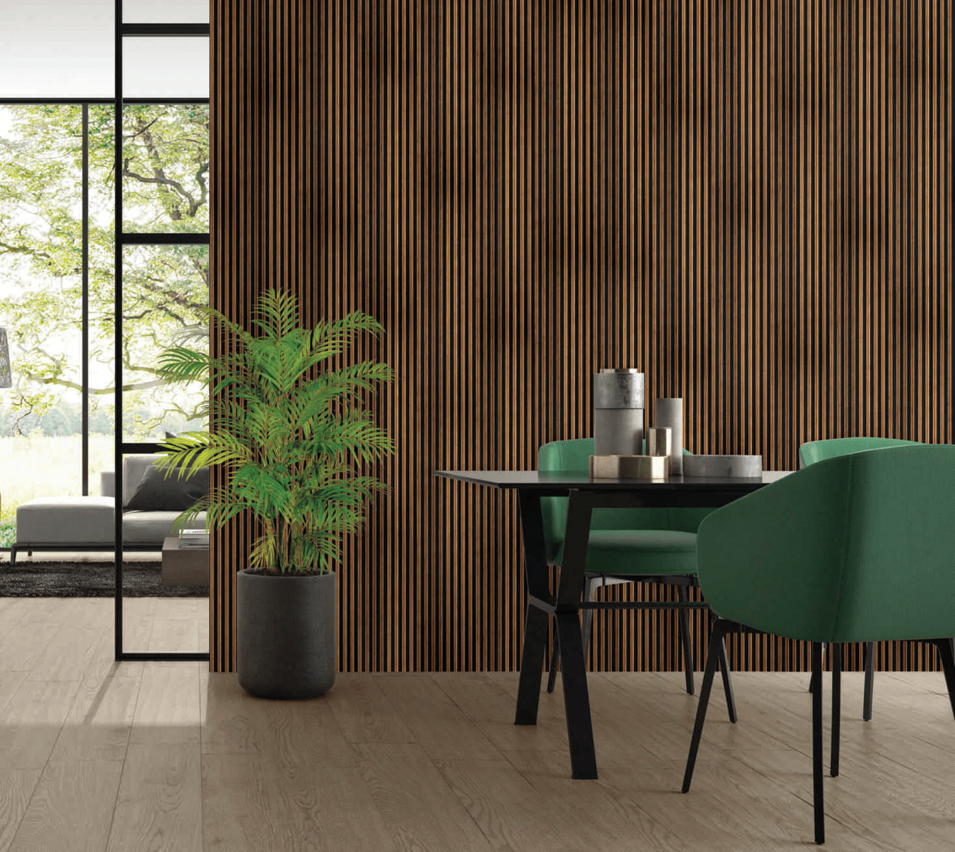 Patterned Finish Brown Charcoal Louvers/Panels | 8 ft x 5 inch - 12 mm | MD-1202